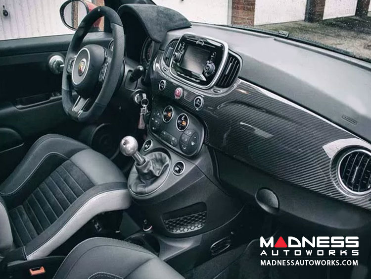 FIAT 500 Custom Dashboard Carbon Fiber Yellow Candy